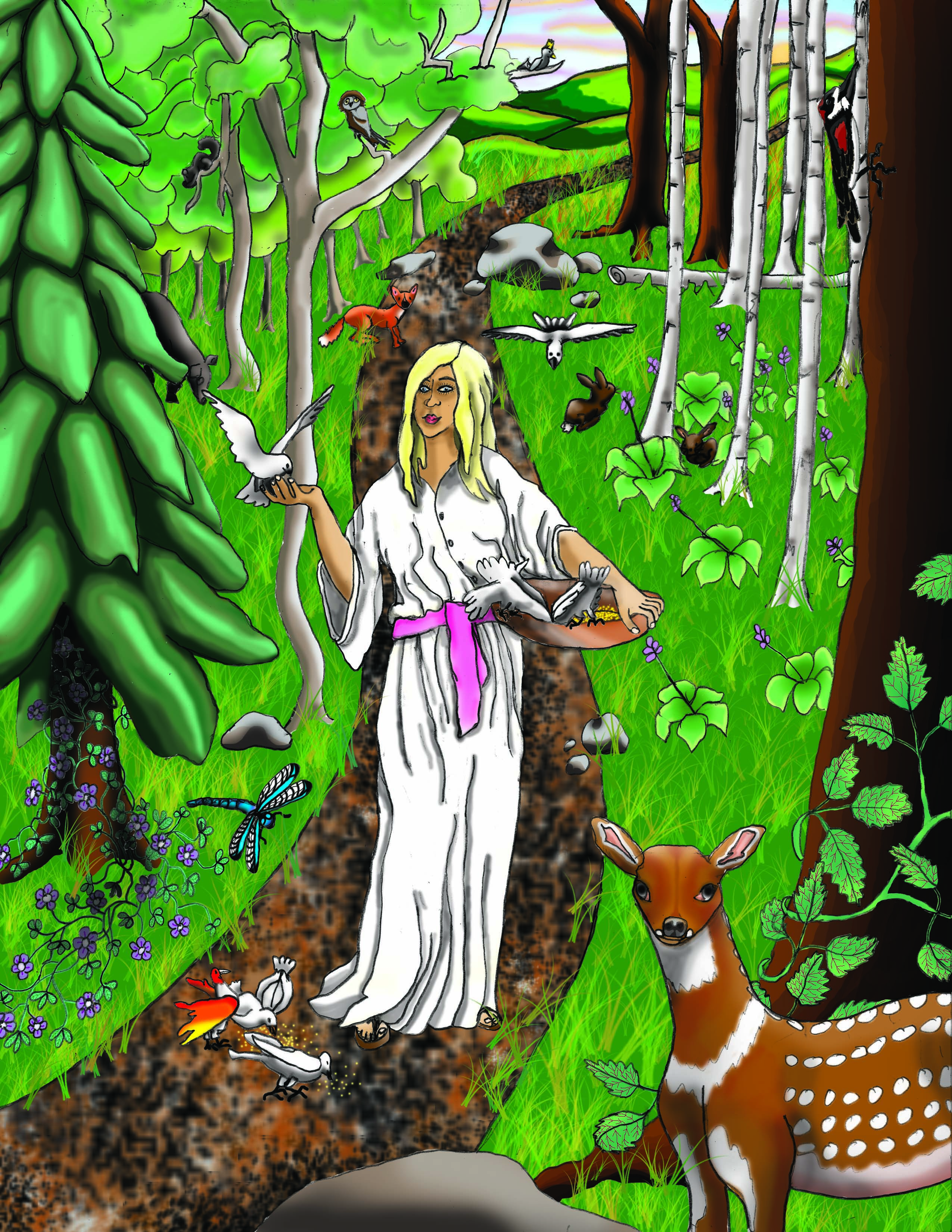 digital illustration, 'Lady of the Forest'